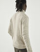 Men's dark beige marl rolled neck sweater-3