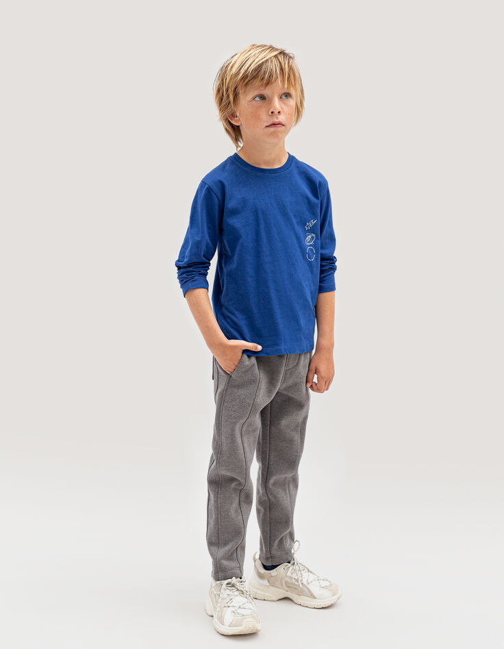 Grey jogging suit with lettering on boy's side-2