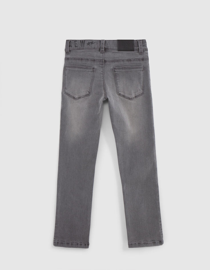 Grijze SLIM jeans met brede gestreepte tailleband jongens-5