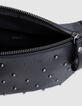 Girl's black fanny pack with recycled stud decoration-7