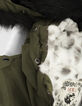 Girls’ khaki parka, camouflage lining on white background-2