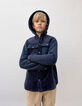 Boy's navy two-ply hooded overshirt-1