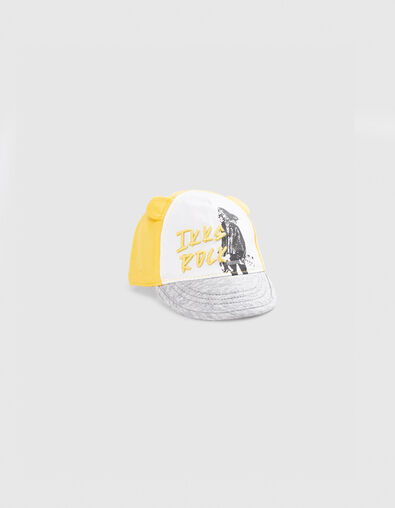 Baby boys’ yellow, white, grey embroidered cap - IKKS