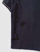 Boys’ navy polo shirt with black side marking-6