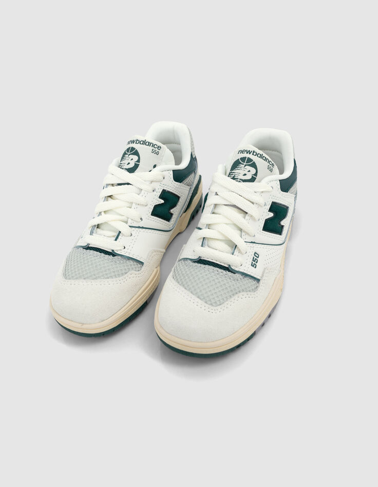 Deportivas crudo y verde NEW BALANCE 550 niña-2