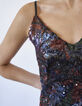 Women’s navy blue camisole with multicolour sequins-3