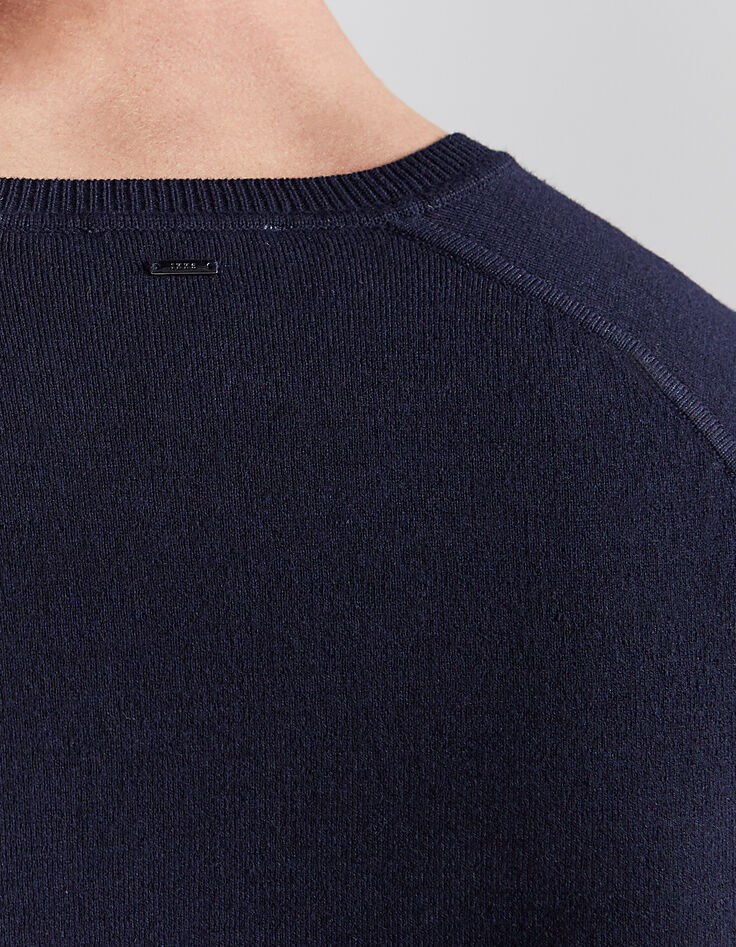 Men’s navy marl round-neck sweatshirt-4