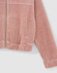 Girls' powder pink corduroy cardigan-4