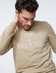 Men's beige slogan sweatshirt-2