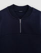 Boy's navy teddy-neck sweatshirt-3