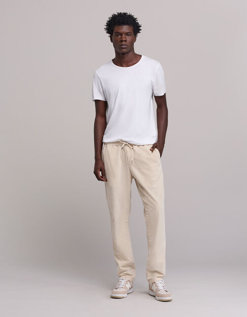 Pantalón de pana beige COMFORT para hombre - IKKS