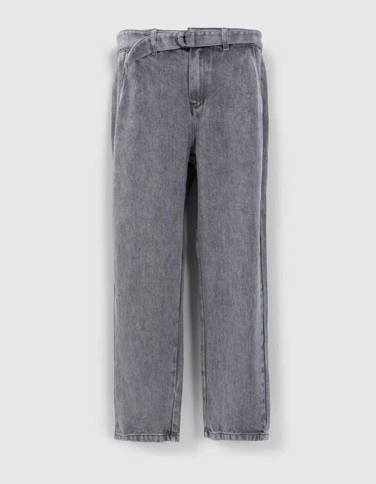 Jean baggy gris Lyocell® cropped Femme-6