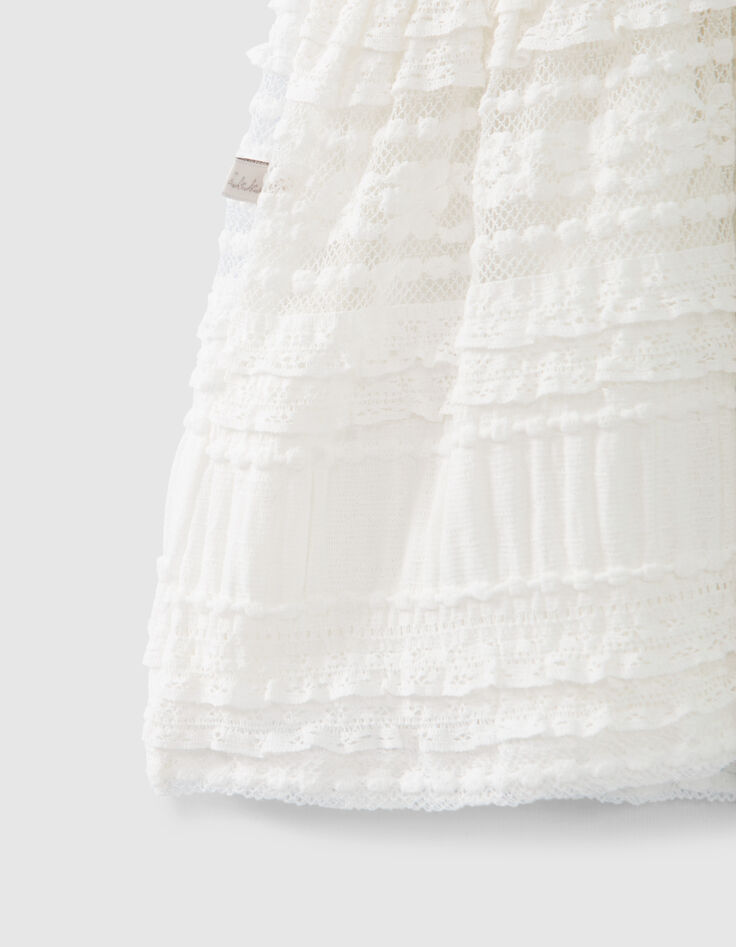 Girls’ off-white occasion dress with lace-6