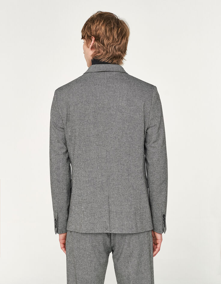 Veste de costume anthracite tweed faux-uni Homme-2