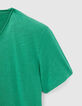 T-shirt L'Essentiel petrol coton bio encolure V Homme-7