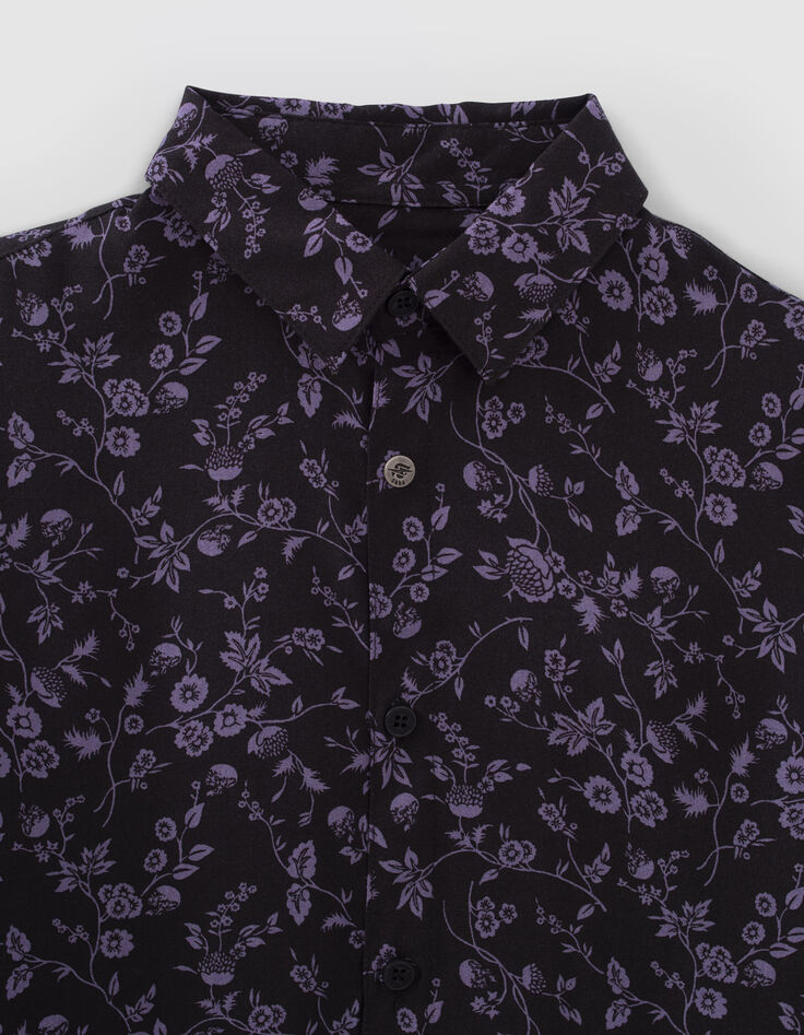 Camisa violeta y negra LENZING™ ECOVERO™ flores niño-5