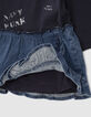 Navy jurk in twee materialen jersey en jeans babymeisjes-5