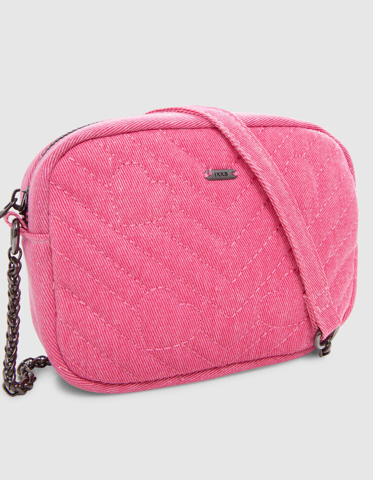 Sac à main rose matelassage cœurs fille-5