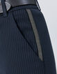 Marineblauwe rechte geklede broek met pinstripes dames-4