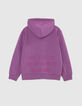 Boys' purple cardigan with XL slogan embroidered on back-5