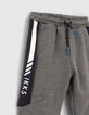 Boys’ medium grey sports joggers with side bands -5