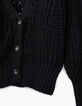 Women’s black fluffy knit cardigan-2