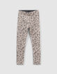 Leggings reversibles estampado flores gris niña-2