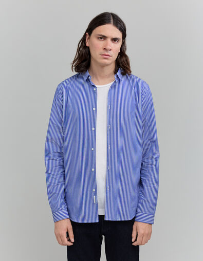 Chemise REGULAR cobalt motif rayures Homme - IKKS