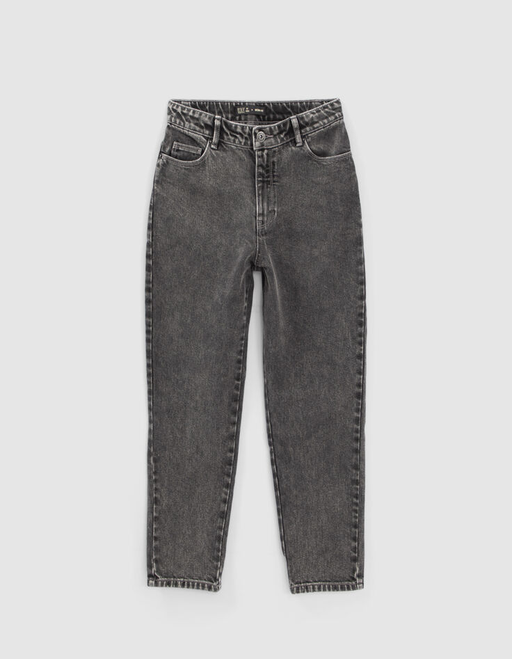 Girls’ grey 7/8 MOM jeans-1