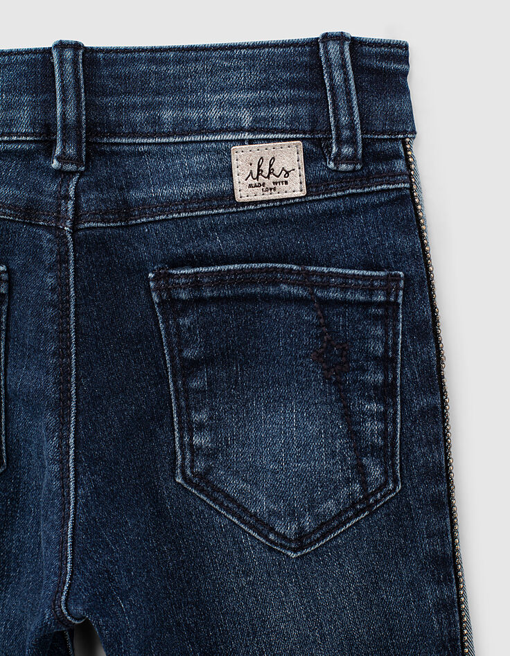 Jeans skinny brut algodón orgánico bandas laterales niña-5