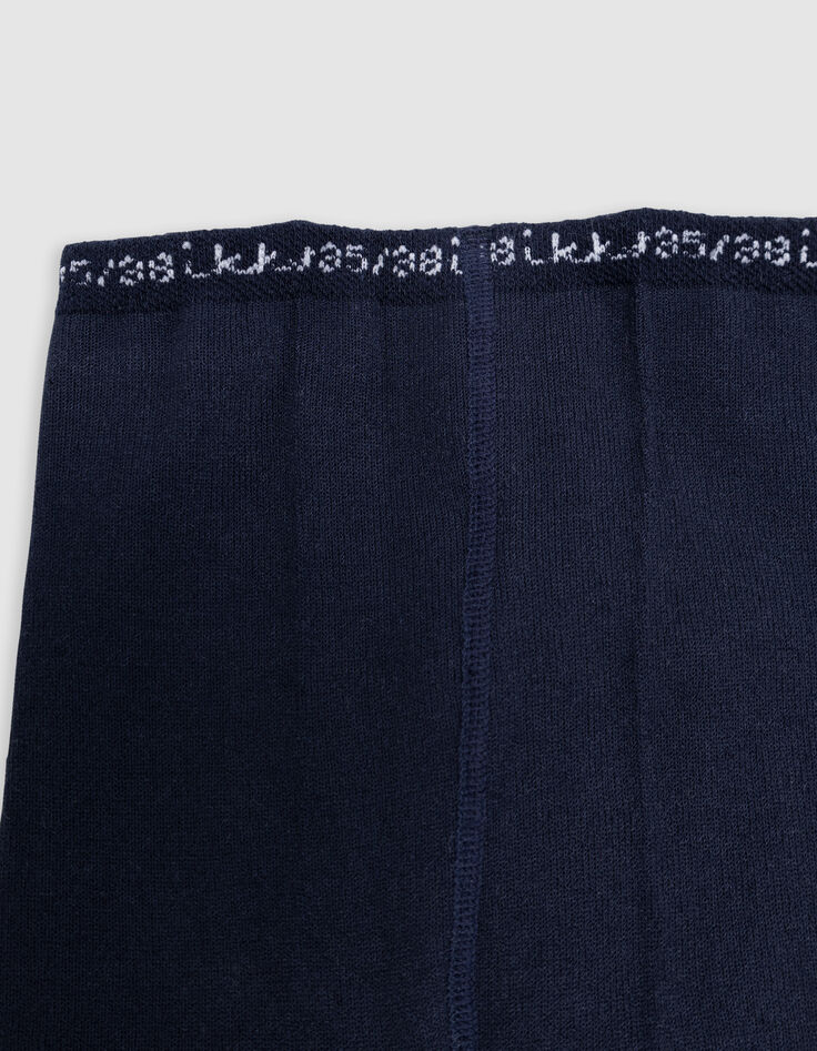 Jacquard-Strickstrumpfhose für Mädchen, marineblau-2