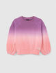 Girls’ pink deep dye-look sweatshirt-3