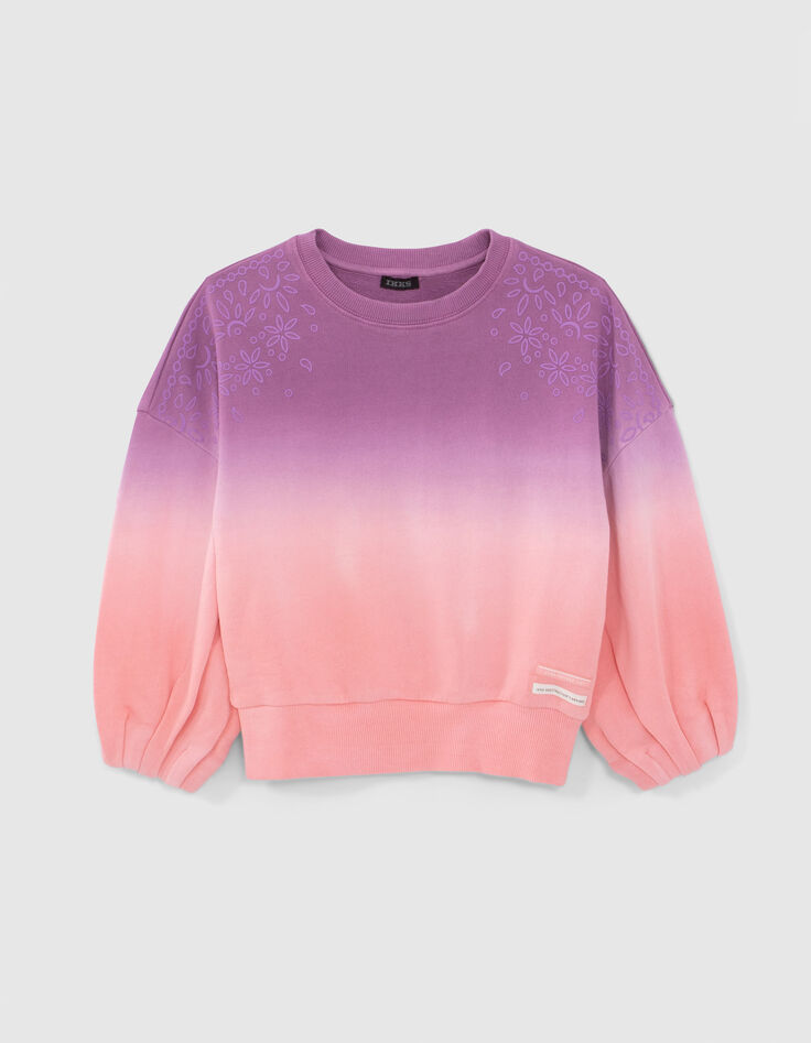 Girls’ pink deep dye-look sweatshirt-3