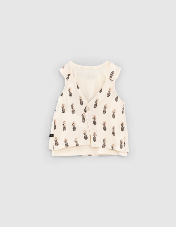 Baby girls’ mastic pineapple 2-in-1 blouse over vest top-4