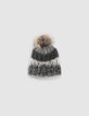 Baby boys’ dark grey wide-stripe knit beanie-3