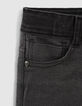 Schwarze Slim-Jungenjeans im Patchwork-Look -6