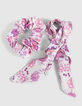 Scrunchie lila estampado flores niña-5