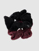 Black and pink glitter scrunchies for girls-4