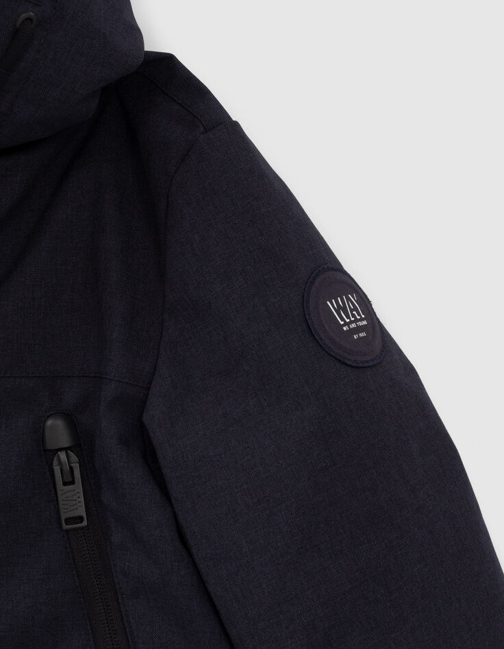 Parka navy avec intérieur matelassé noir garçon-5