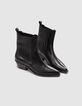 Boots santiags noires cuir détail chevron Femme-6