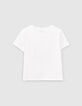 Weißes Mädchen-T-Shirt im Crop-Fit mit Konzertmotiv-3