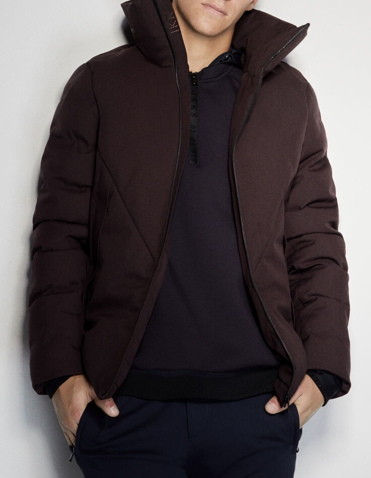 Blouson dark plum WATERPROOF avec capuche cachée Homme-7