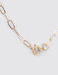 Girls’ gold-tone chain bracelets with beads-3