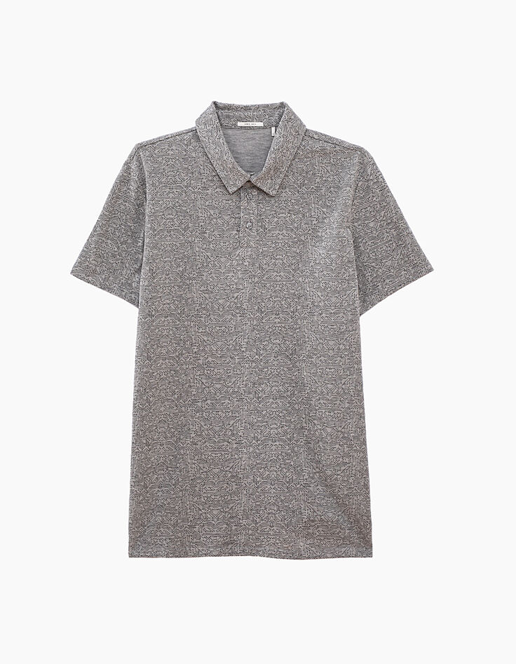 Polo gris imprimé circuits Homme-1