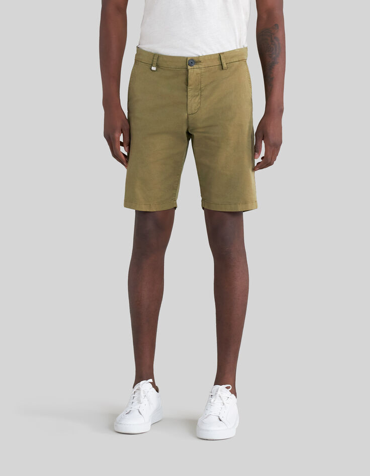 Bermudas tipo chino TAPERED caqui hombre-2