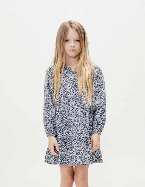 Robe écrue coton bio imprimé étoiles-éclairs fille - IKKS