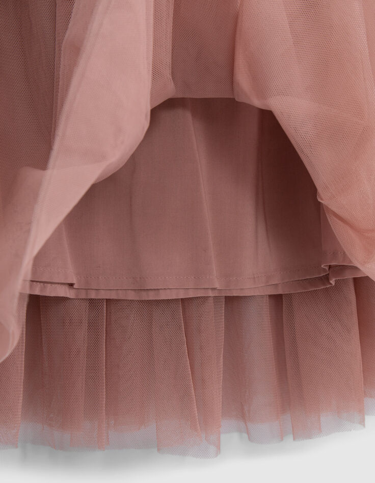 Jupe midi rose en tulle fille-7