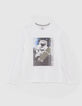 Boys’ white astronaut-skateboarder organic cotton T-shirt-1