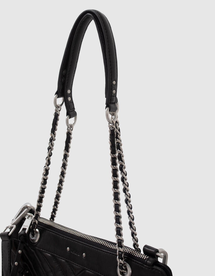 Sac pochette 1440 Reporter Rock noir cuir clouté Femme-5