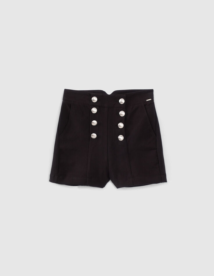 Girls’ black City-style sailor shorts-1